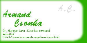 armand csonka business card